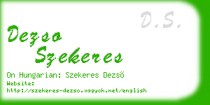 dezso szekeres business card