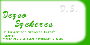 dezso szekeres business card